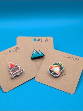 Set Of Three Mountain & Camping Shoe Charms!